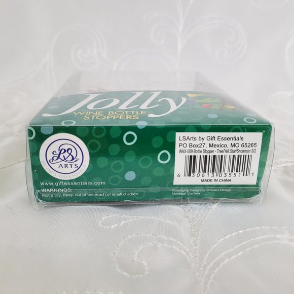 Jolly Glass Art Christmas Wine Stoppers Santa/Tree - Picture 6 of 8